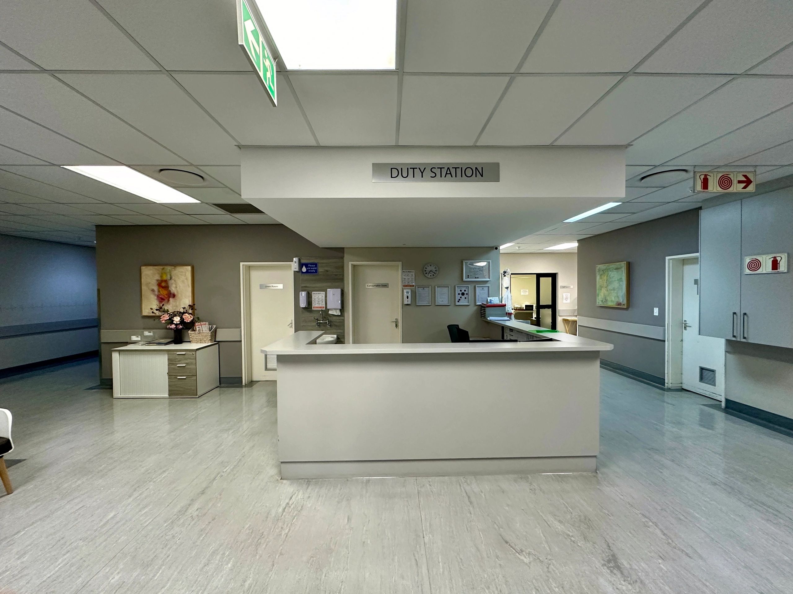 Modern hospital reception area